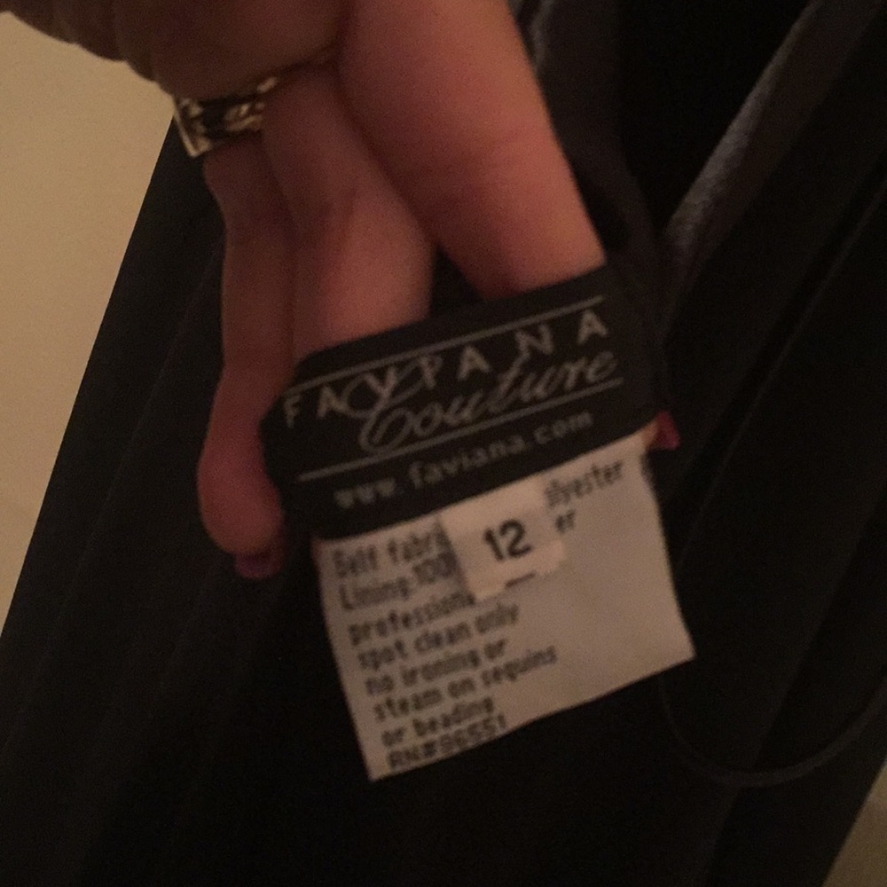 Faviana Couture Black Sequin Dress Size 12 - Picture 8 of 8